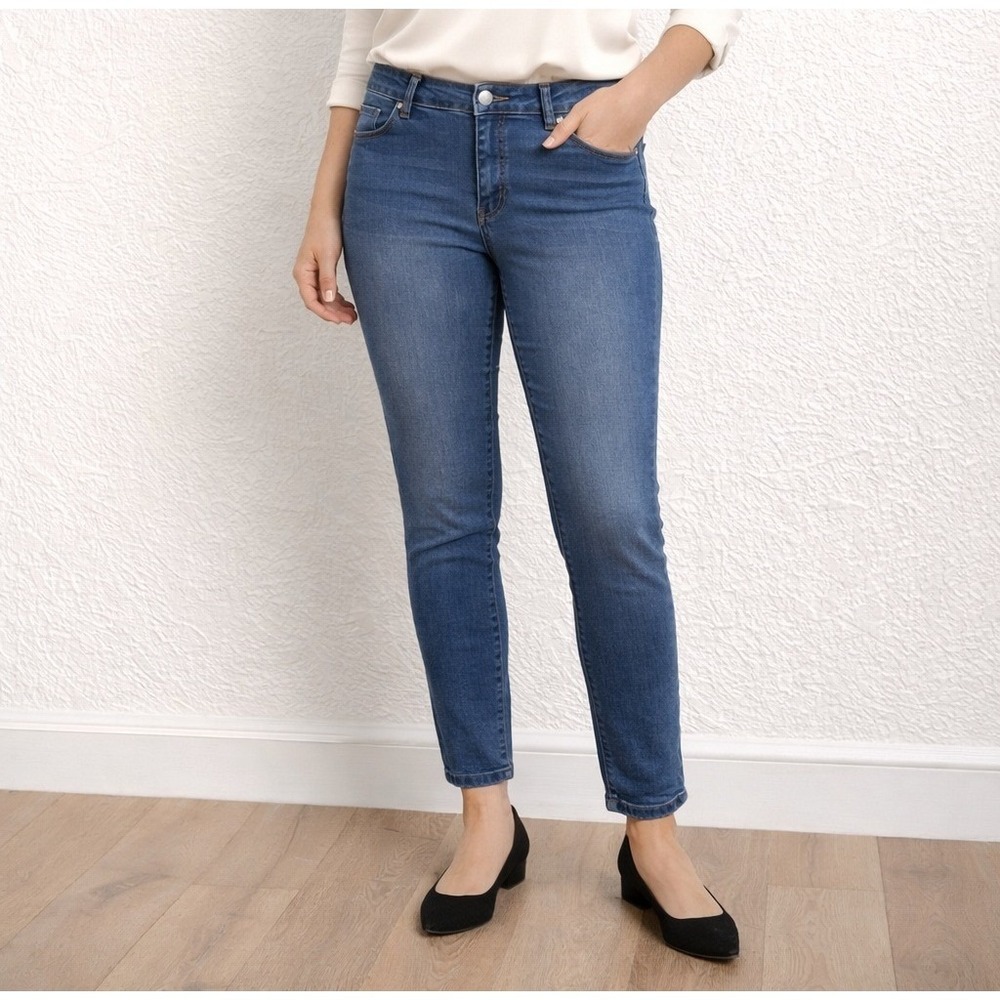 Tahari Chloe Fit Solution Skinny Jeans Womens 12/31 Blue Stretch Denim